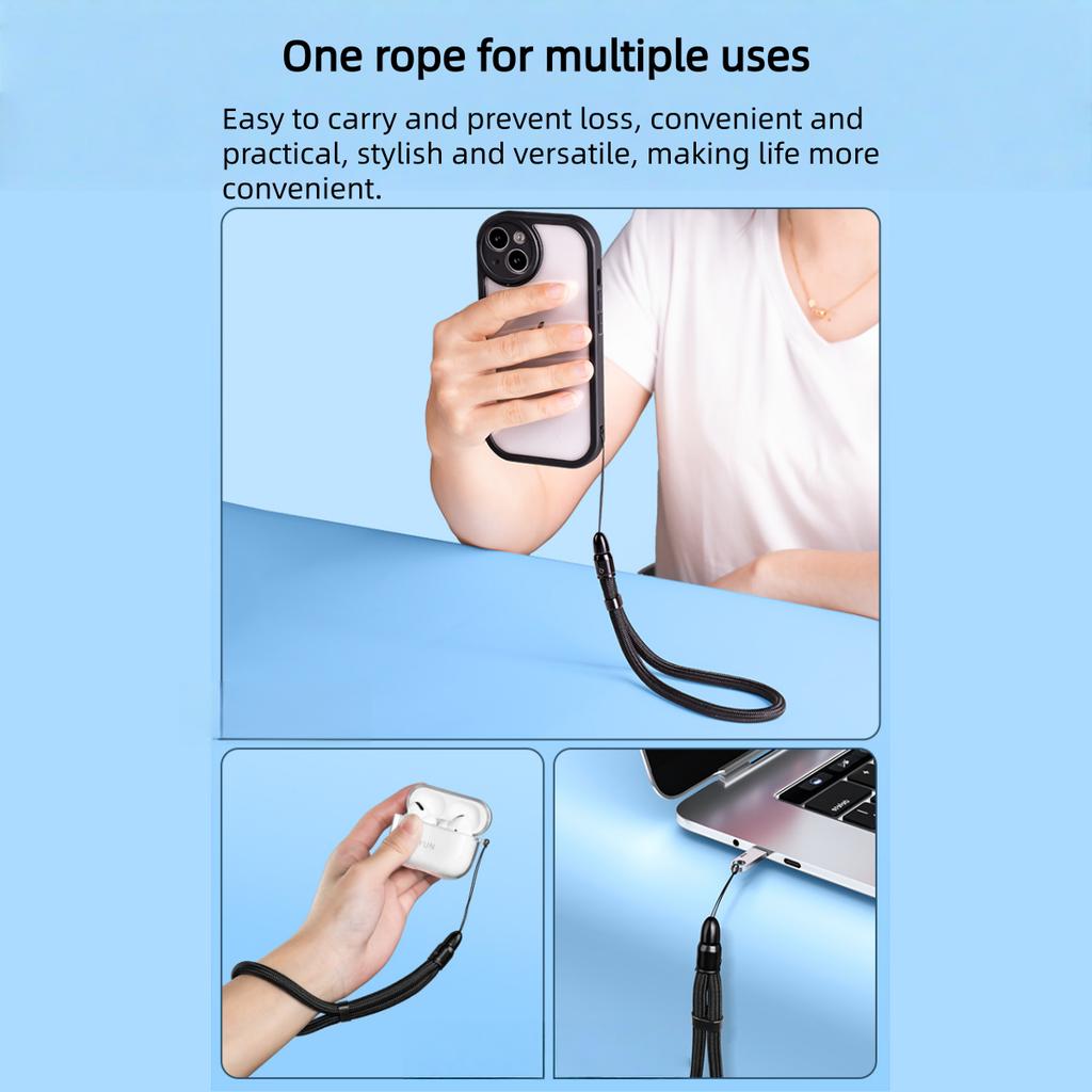 Multifunctional Mobile Phone Strap Bullet Shaped Phone Case Short Rope Adjustable Length Lanyard for Earphones and U-disk