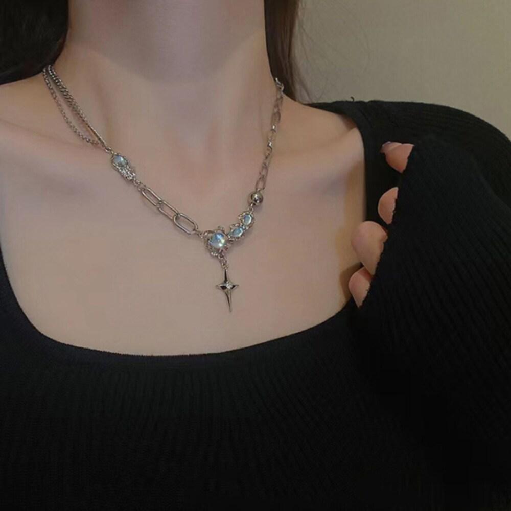 Deep Space Bead Chain Surgical Steel Necklace_Ih