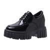 Lucyever Lace Up Platform Loafers Women 2024 Autumn Patent Leather Chunky Heel Pumps Woman Round Toe Hidden Heels Shoes Female