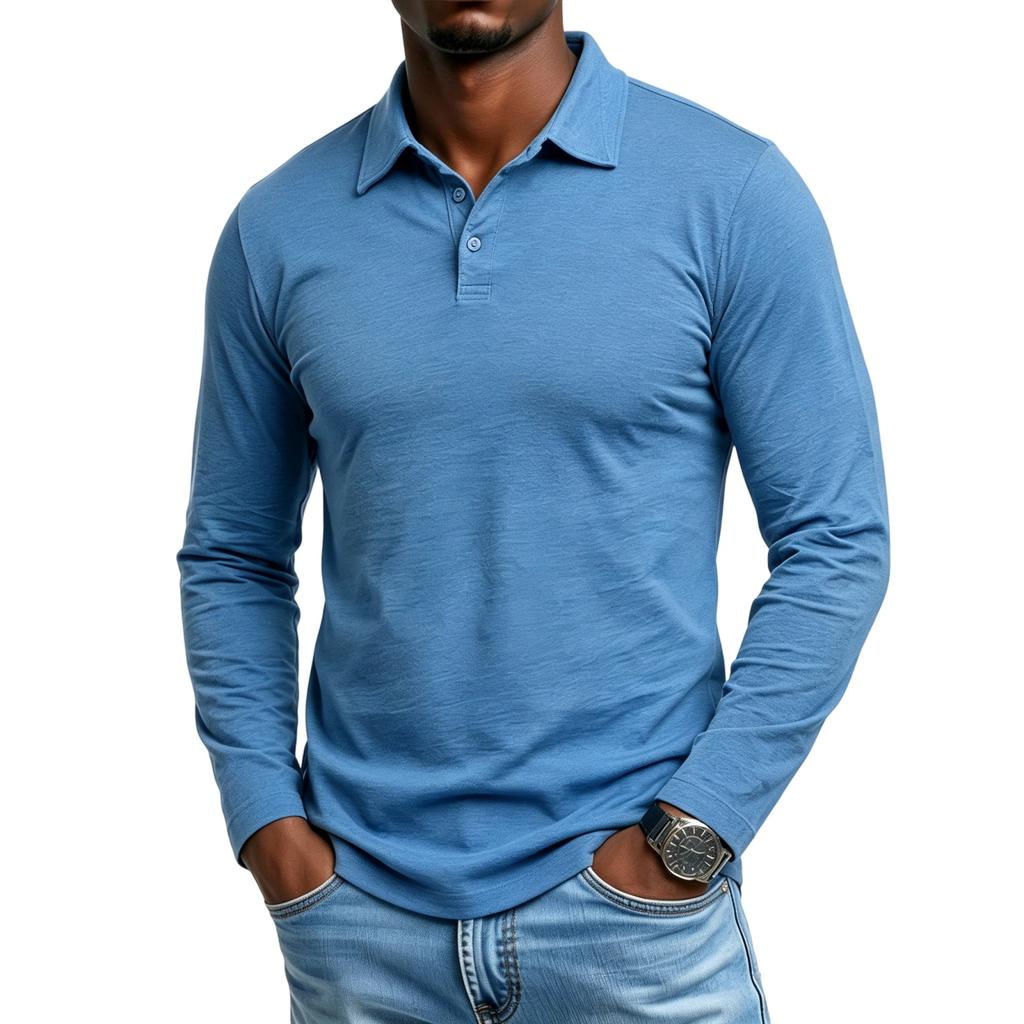 Men's Long Sleeve Color Shirt for Outdoor Casual Wear