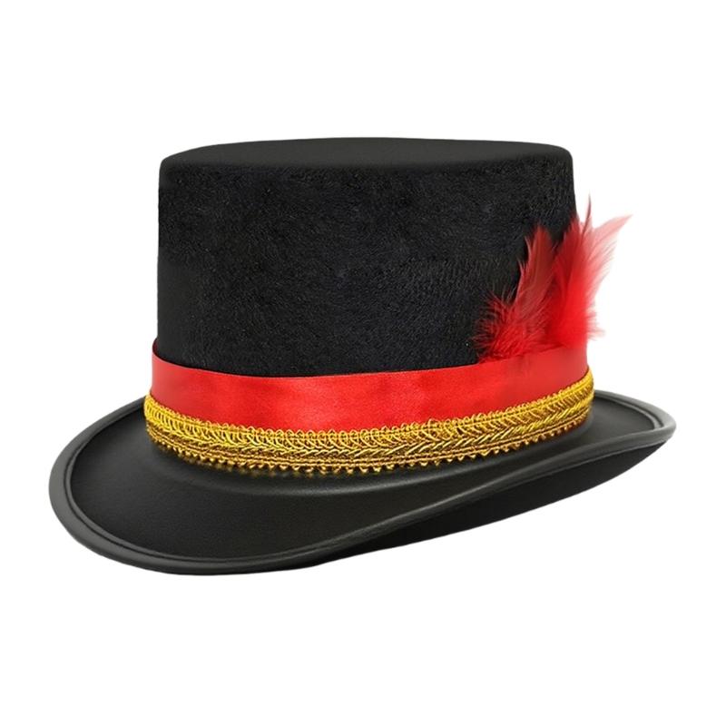 

Celebratory Wool Like Top Hat Adjustable Unisex Christmas Party Costume Accessory For Adults