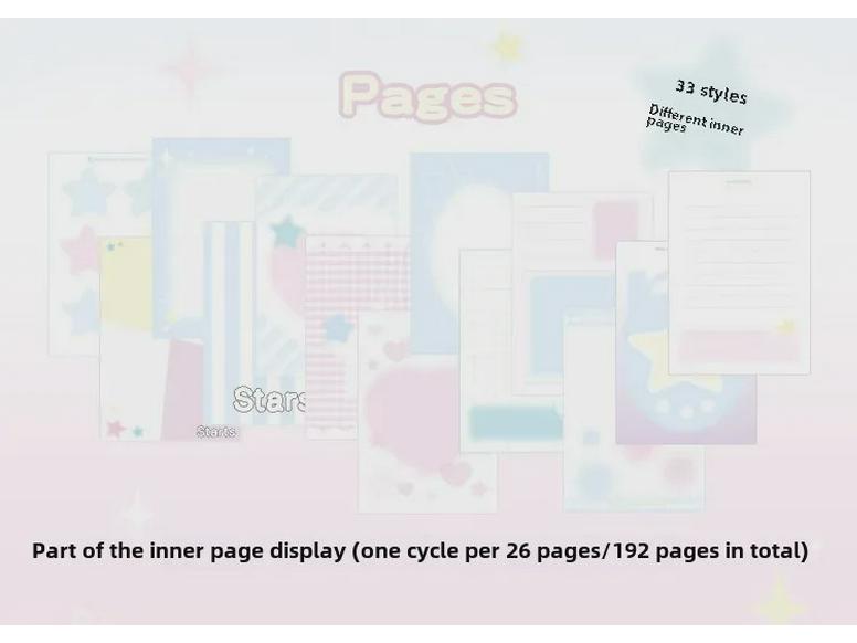 RosyPosy Shinee Star Loose-Leaf Notebook: Soft Design, PVC Cover, Color Pages.