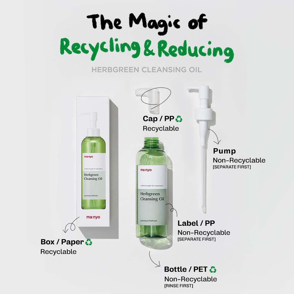ma:nyo Herbgreen Cleansing Oil 200ml Special Set Korean Calming Cleansing Oil