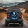 Wolf Howling Moon Spare Tire Cover Durable Polyester Waterproof Vinyl Protector for SUV Truck