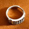 Adjustable Vintage Abacus Ring Men Women Copper Silver-Plated Geometric Statement Jewelry Retro Unisex Finger