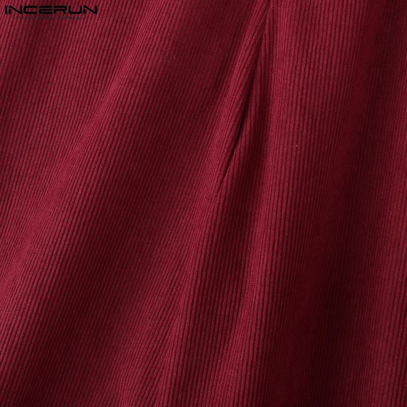 INCERUN Autumn Men Casual Loose Zip-up Elastic Waist Ruffled Wide Legs Pants Trousers