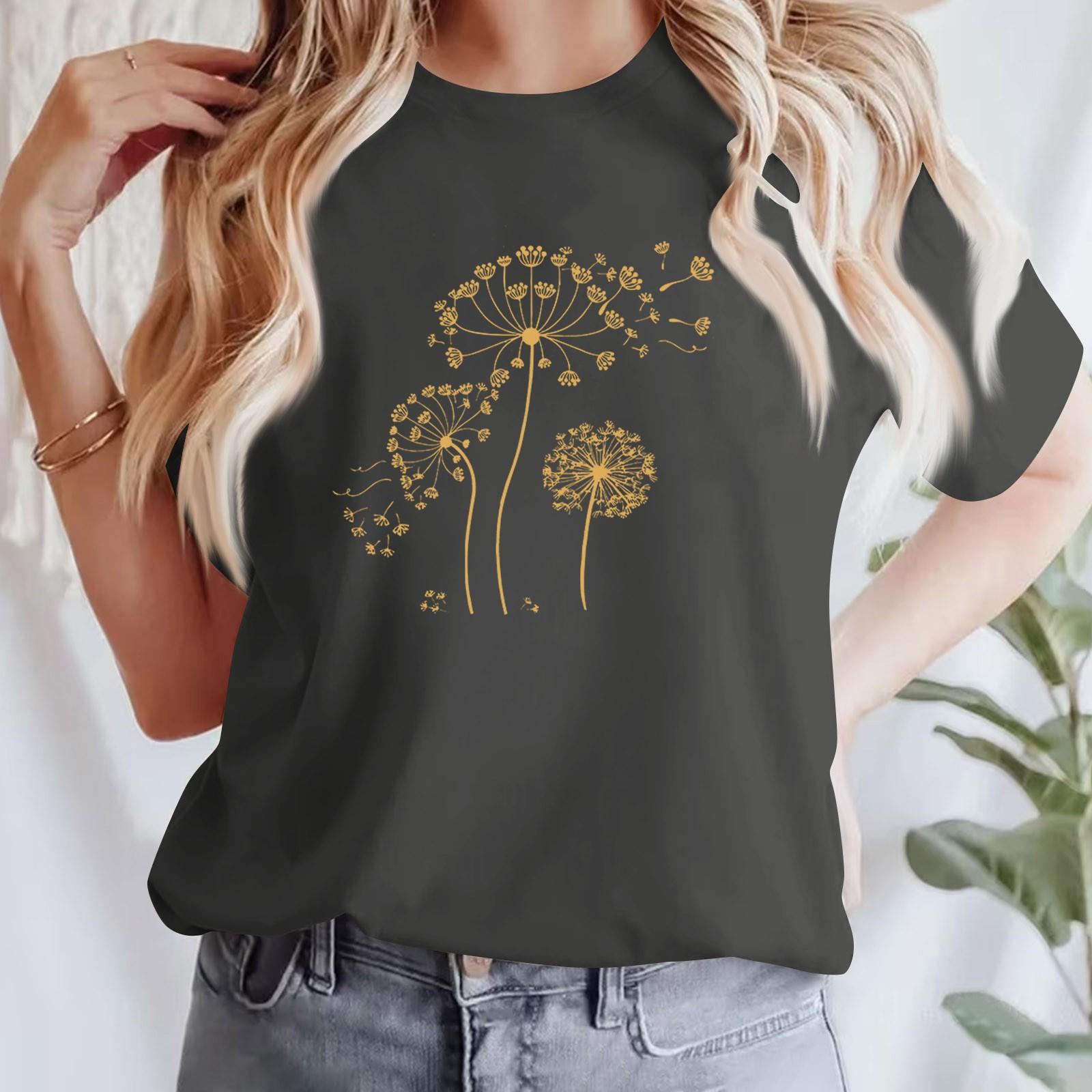 

Женская повседневная футболка с принтом, пуловер с круглым вырезом, топ с короткими рукавами XL