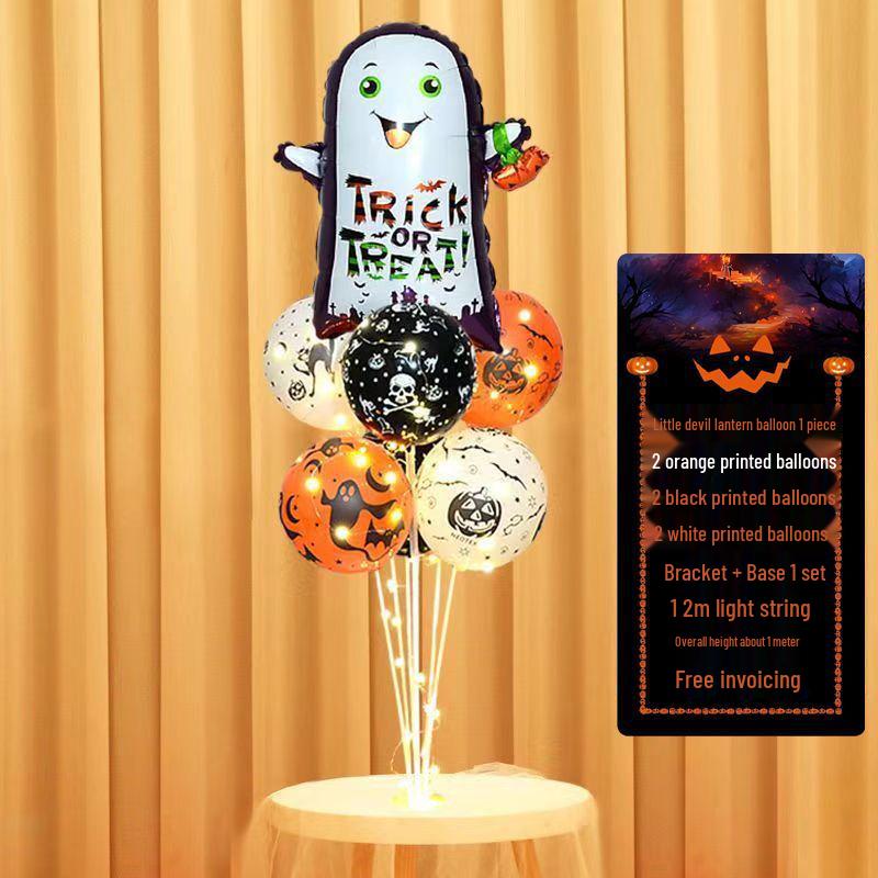 Halloween Pumpkin Skeleton Balloon Columns for Party and Event Decoration