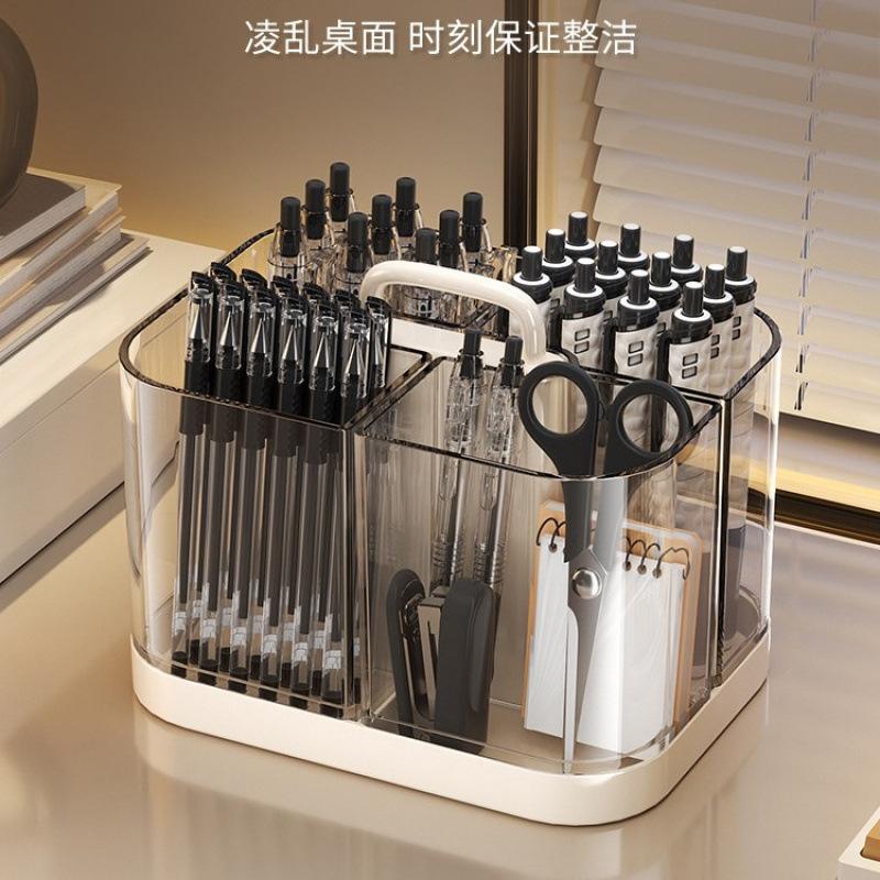 Popular Acrylic Pen Holder Student Desktop Storage Box Light Luxury Premium Sense Pen Case Desk Office Storage Box