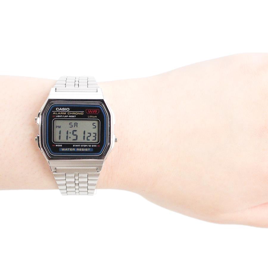 CASIO Quartz A159WA-N1 Digital Casual Silver Stainless Wrist Watch For Men