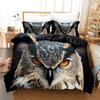 Owl Duvet Cover Set Queen Size Cute Cartoon Magic Owl Bedding Set Owl Comforter Cover for Boy Girls Cute Animal Bedspread Cover