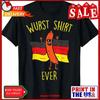 WursT T Shirt Ever Funny Sausage Oktoberfest Design Vintage Washed Graphic Homme Top For Everyday Wear Soft Slightly Vintage