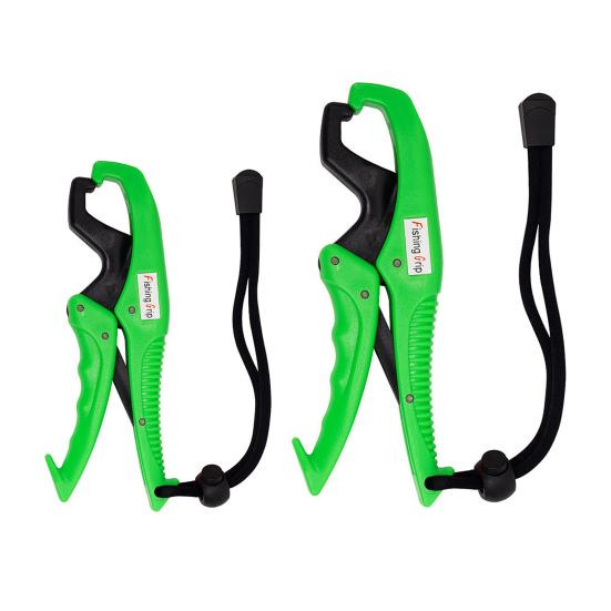 2Pcs Floating Fish Lip Gripper Set Ergonomic Handle Safety Locking Mechanism Non-Puncture Fish Control Pliers Tools with Lanyard