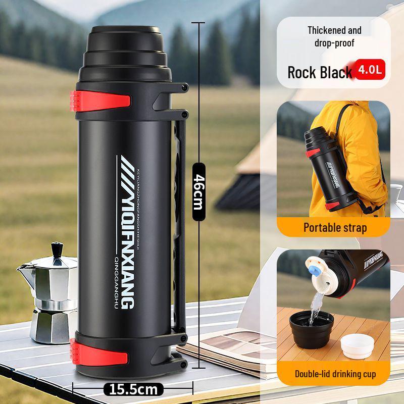 

Ultra-Large Capacity 304 Stainless Steel Thermos Bottle for Hot or Cold Water, Ideal for Car Use and Construction Sites. 2 jin [1200ML] antibacterial, durable