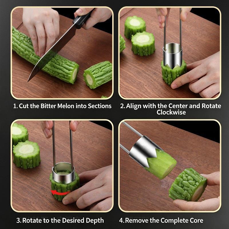 Stainless Steel Corers Portable Core Remover Fruit And Vegetable Core Extractor Kitchen Tools For Pitting Chili Peppers Melons