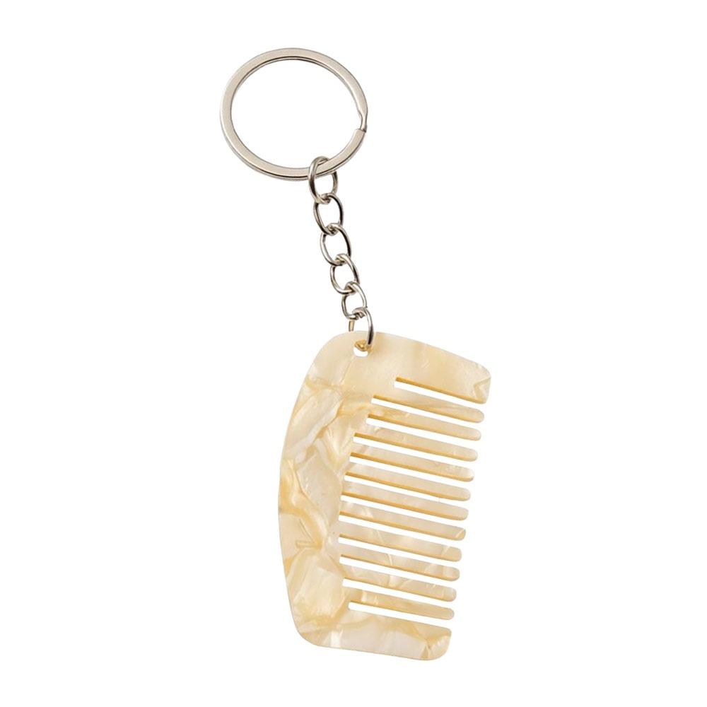 

New Mini Comb Keychain Comb Colorful Hanging Ornament Keyring Resin Key Chain Bag Decoration