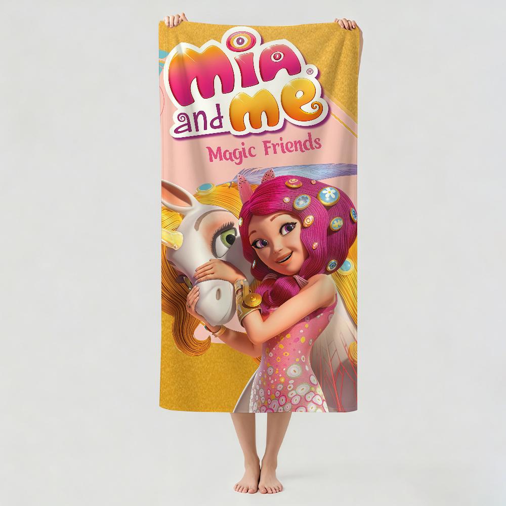 Cartoon M-Mia And M-Me Towel Drying Bath Towel Applicable To Light Swimming Camping Yoga Beach Out