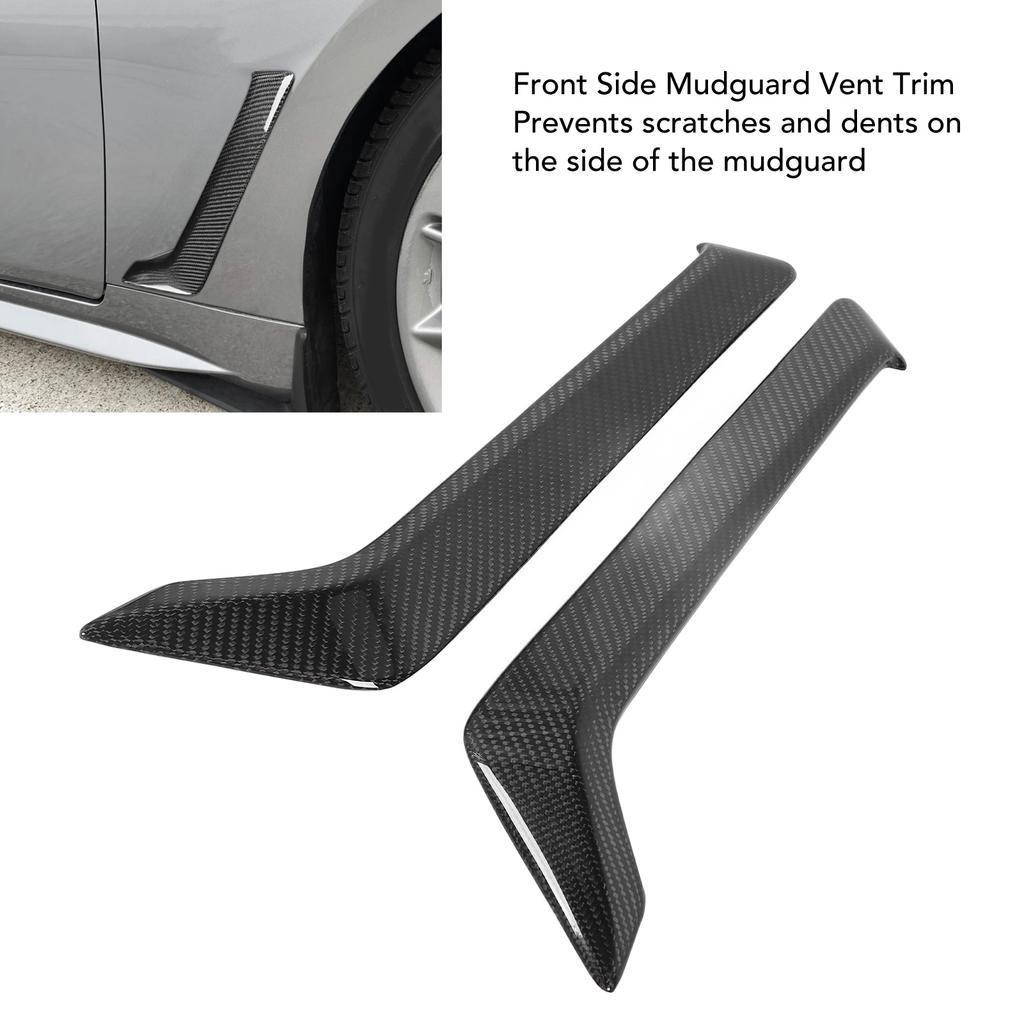 Front Side Mudguard Vent Trim Carbon Fiber Car Side Splash Guard Vents Stickers for Q60 Models 2017 to 2022