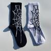 1 Pair Halloween Socks Spider Wet Skull Skeleton Print Color Matching High Elasticity Anti-slip Unisex Sport Sweat-Absorbent Basketball Long Stockings