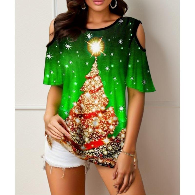 BITCED Women s Fashion Casual  Short Sleeve O-Neck Blouses & Shirts S