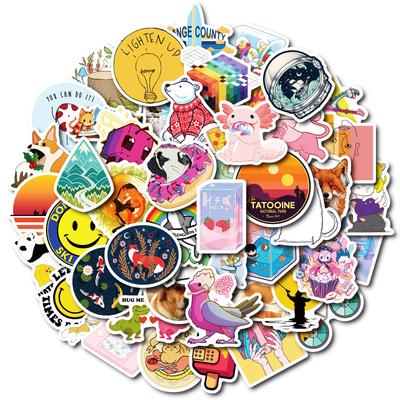50 New Small Fresh Series Graffiti Stickers Sunset Scenery Painted Stickers