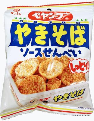 Sanshin Peyoung Yakisoba Moist Sauce Rice Crackers, 35g X 12 Packs