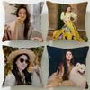 Popular Actress Liu Yifei Cushion Cover Soft & Easy-Wash Pillow Case – Versatile for Couch, Bed, Travel and Office