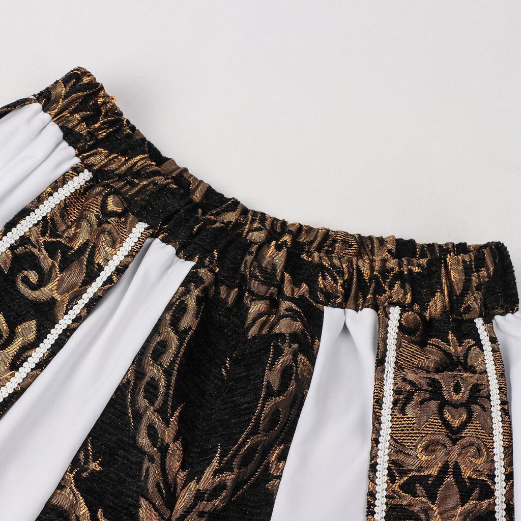 European Renaissance Prince Double-Layer Vest & Pumpkin Pants Men's Suit