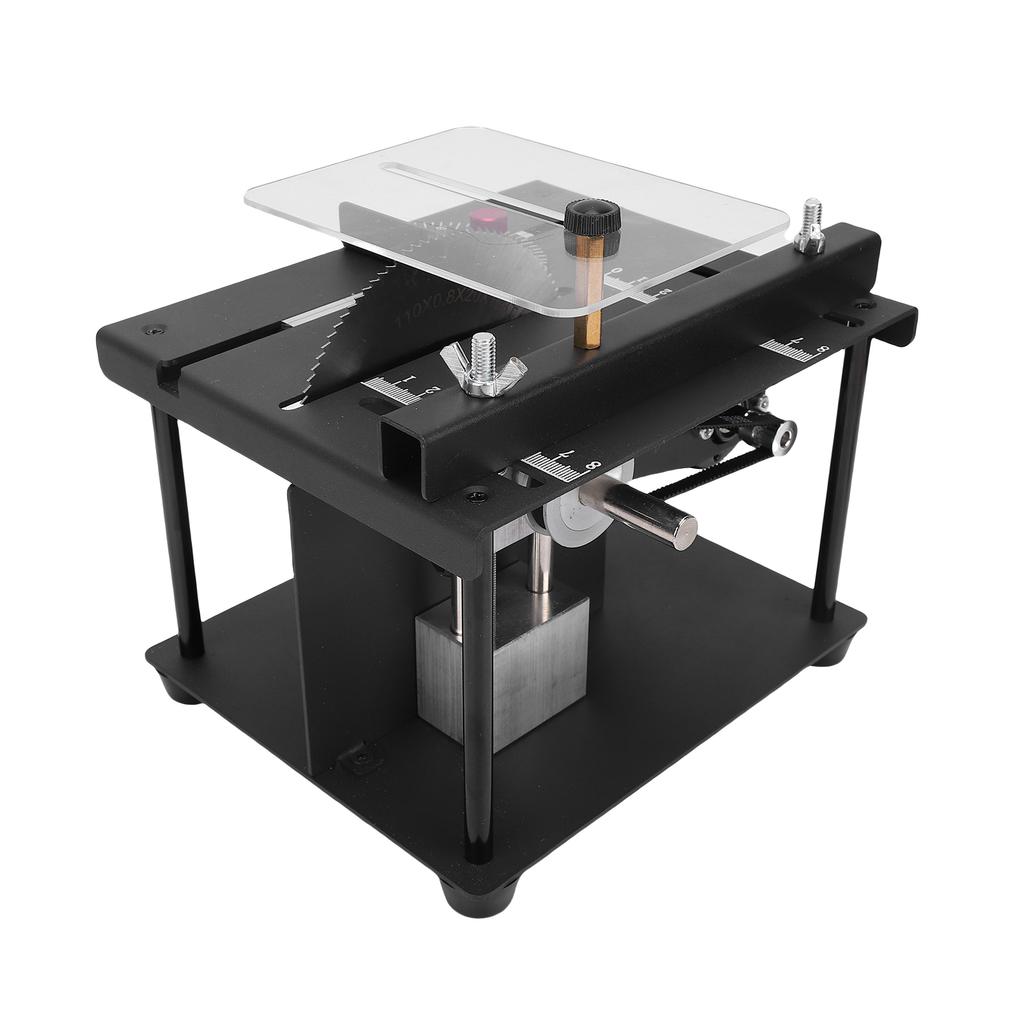 Mini-Tischsäge 96W Schreibtisch Elektrisch Holzbearbeitung Metallschneider 7 Einstellbare Geschwindigkeit Winkelverstellung mit 4 Sägeblättern und