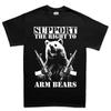 Bear Cotton TShirt Casual Outdoor Style Active Fit Black Unisex Fitness Muscle Print