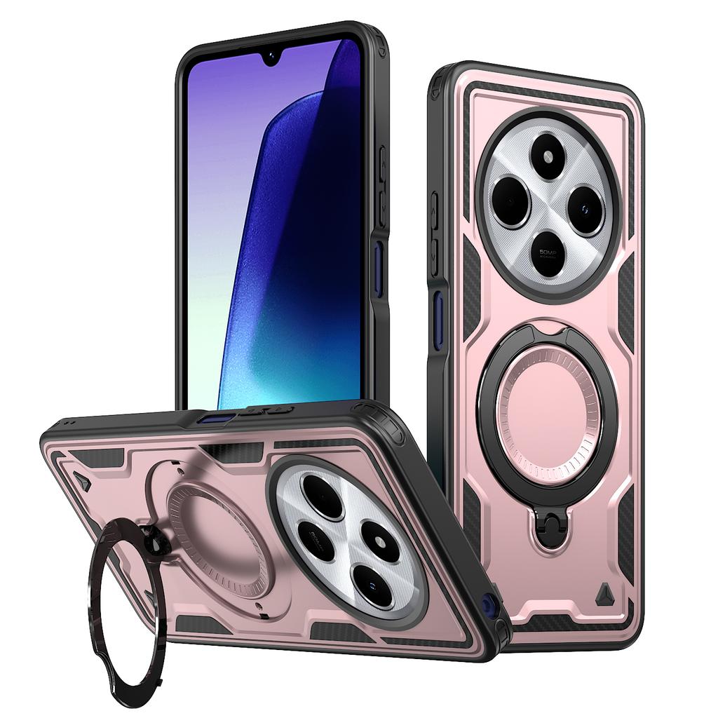 Magnetic Ring Stand Folding Bracket Phone Case For Xiaomi Redmi 14C 13C 12C 12 13 Turbo 4 Pro Dual Layer Bumper Shockproof Cover