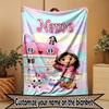 Custom Name Personalized Gabby's Dollhouse Print Blanket, Home Decor, Bedroom, Sofa, Camping, Couch, Gifts for Birthday Christmas