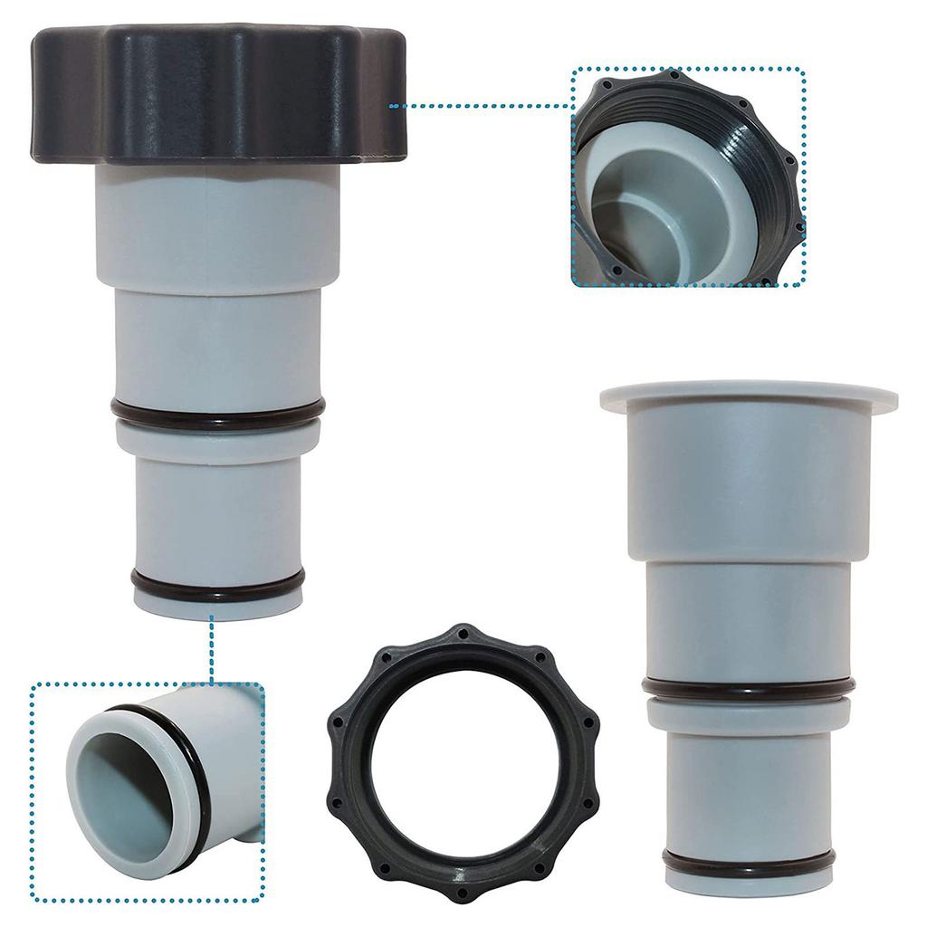 Pool Hose Adapter A with Collar Replacement for Threaded Connection Pumps Converts 1.5" To 1.25" Hose Accessories