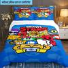 3PCS Brawl Stars Bedding Set,Including 1pc Duvet Cover And 2pcs Pillowcases Perfect for Bedroom, Dormitory, Large size Fan Christmas gift