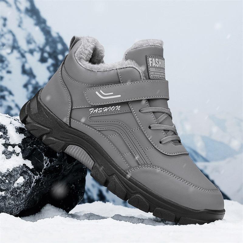 Winter Men's Shoes Outdoor Waterproof Snow Boots Plush Warm Cotton Shoe Winter Casual Sports Shoes for Men Non Slip Hiking Shoes