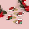 4/12Pcs Girls Christmas Hair Clips Glitter BB Hairpin Cartoon Hairclip Santa Claus Barrette Clips for Kids Hair Accessories
