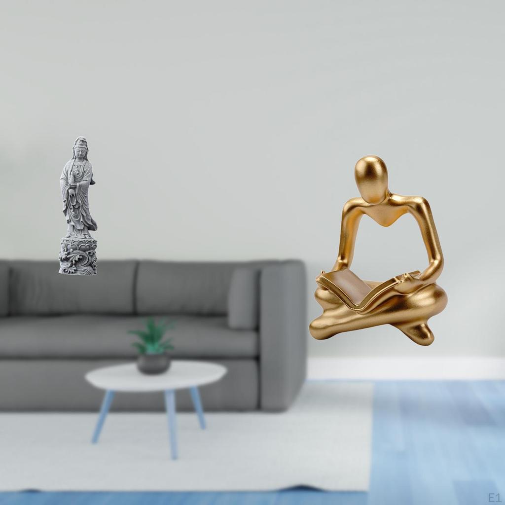 Guan Yin Abstract Thinker Stone Ornament Collectible Chinese Feng Shui Buddhist Sculpture for Indoor
