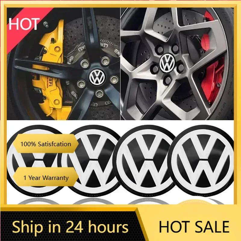 Nové 4 ks 56mm Samolepky na středové krytky kol auta Znaky na auto Dekal pro Volkswagen GTI R-Line R Polo T5 Golf Passat Scir