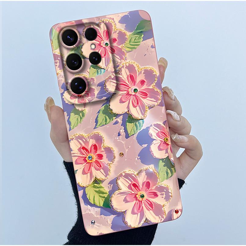 For Samsung Galaxy S26 Ultra Case Samsung Galaxy S26 Plus S26 Ultra Cover Bumper Oil Painting Flower Shockproof Silicone Cases