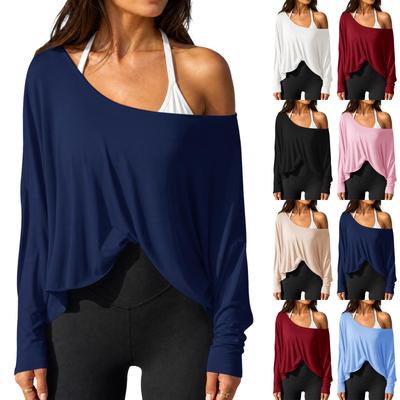 Women's Long Sleeve T-Shirt Casual Neck Color Tee for Everyday Wear