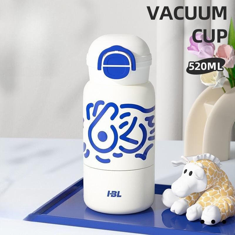 520ml Kids Thermos Water Bottle Cartoon Animal Thermos Mug Child Straw Cup 316 Stainless Steel Vacuum Flasks Thermos Bottle 520ml