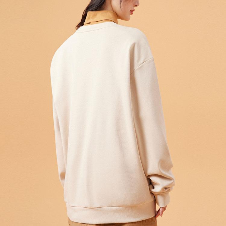 Anta Lifestyle Series Solid Color Round Neck Pullover Sweatshirt Unisex Sweatshirt Light-Smoke-Gray 972348710-3