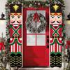 1 Pair Large Size Christmas Nutcracker Hanging Flag 180x30cm Soldier Nutcracker Banner Garden