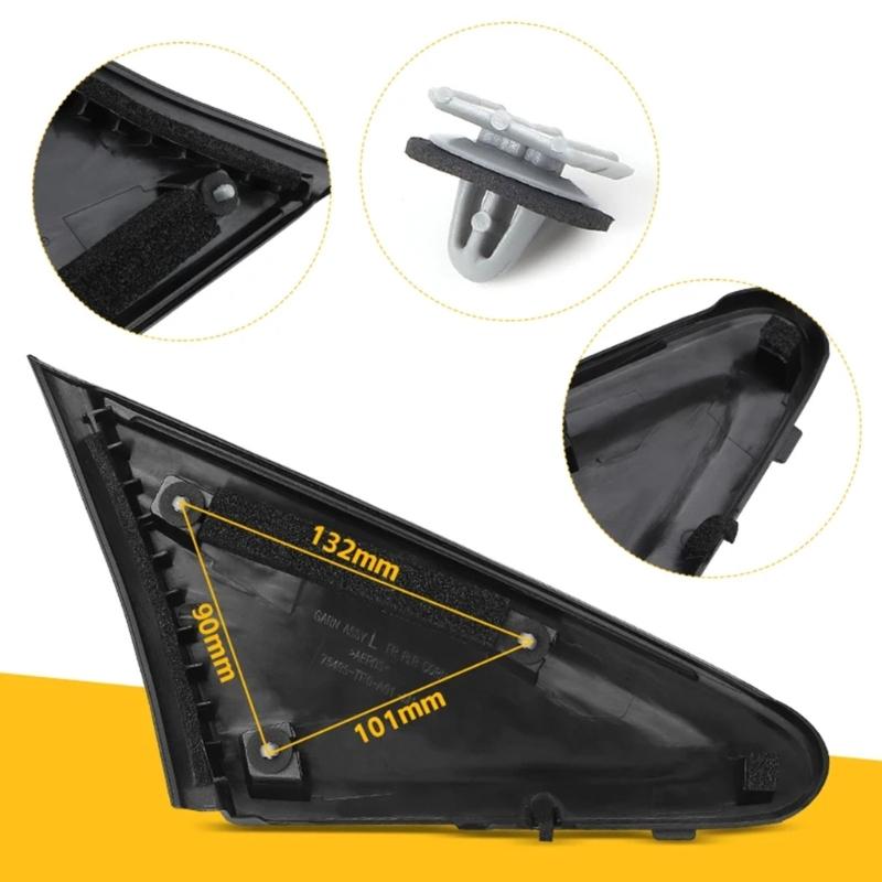 Car Window Triangle Trim Panel Window Corner Cover Right 75490-TR0-A01 Left 75495-TR3-A01 Easy to Use for  Automotives