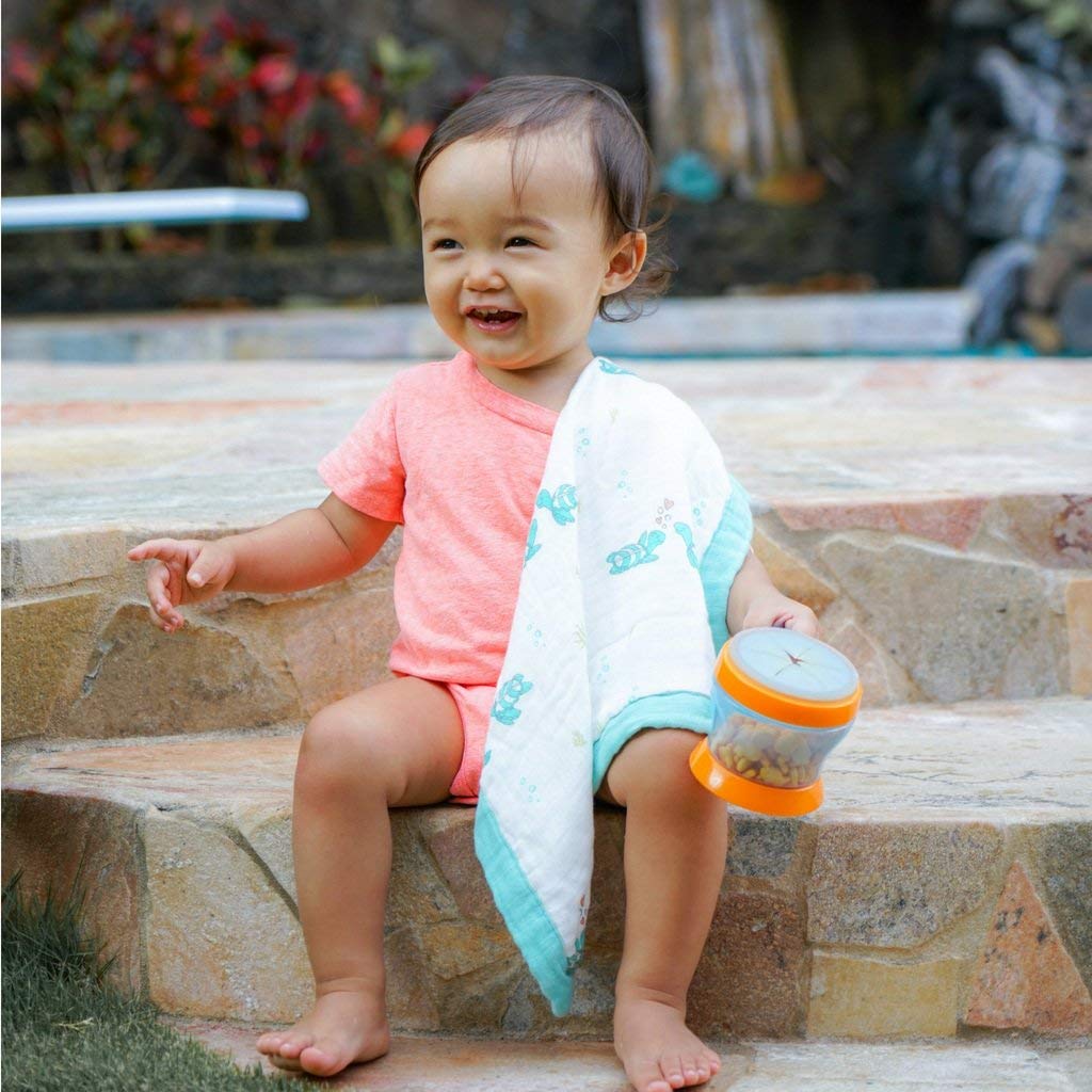 Coco Moon Blanket Honu Sea Turtle Print Ocean Creatures Hawaiian Baby Mini Blanket Silky Soft To the Touch (Coco Moon) [Security / Honi]