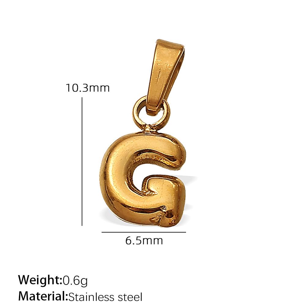 18K Gold Plated Bubble Letter Pendants - 26 English Letters