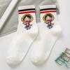 One Piece Neueste Anime Socken Cartoon Luffy Niedlich und Charmant Chopper Blütezeit Herbstzeit Baumwolle Kurze Socken Accessoire designed für Männer Frauen