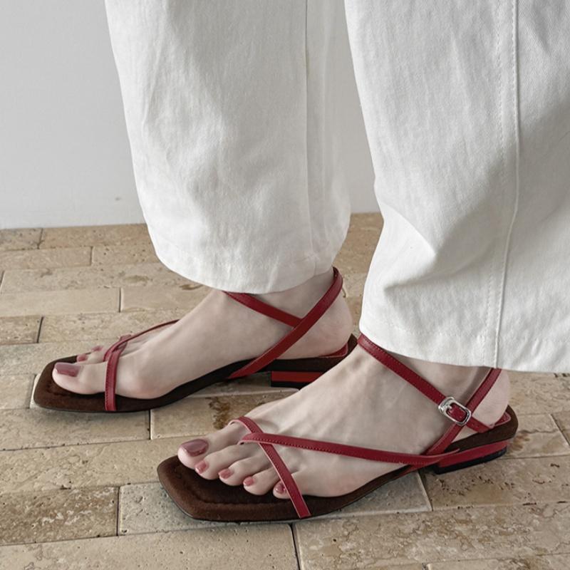 Fashion Rome Style Women Shoes 2025 Fashion Casual Women Sandals Shoes Low Heels Open Toe Flat Sandals Outside Concise Sandalias