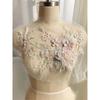 3D Flowers 3D Embroidered Patches Flower Lace Beaded Lace Applique Sewing On Patches  Evening Dress