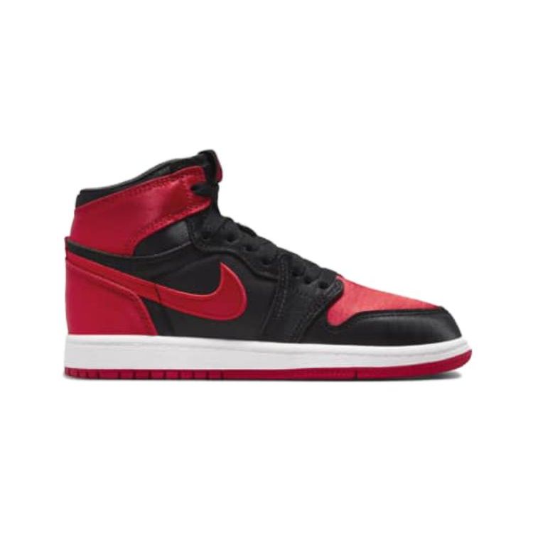 Air Jordan 1 Retro High OG PS Satin Bred 2023 Kids Sneakers Black University-Red White FD5304-061